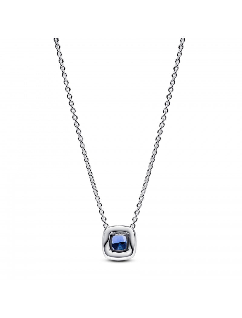 Collier en argent sterling avec cristal bleu bleuet et zircone cubique transparente