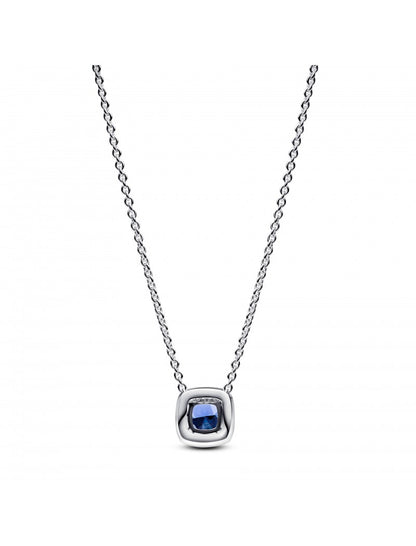 Collier en argent sterling avec cristal bleu bleuet et zircone cubique transparente