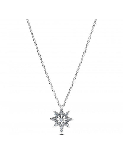 Collier pendentif étoile du Nord en argent sterling avec zircone cubique transparente