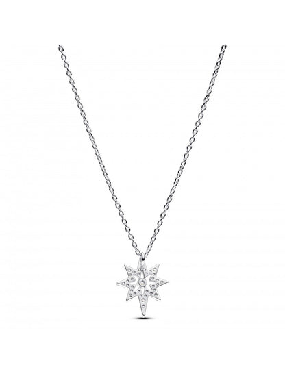 Collier pendentif étoile du Nord en argent sterling avec zircone cubique transparente