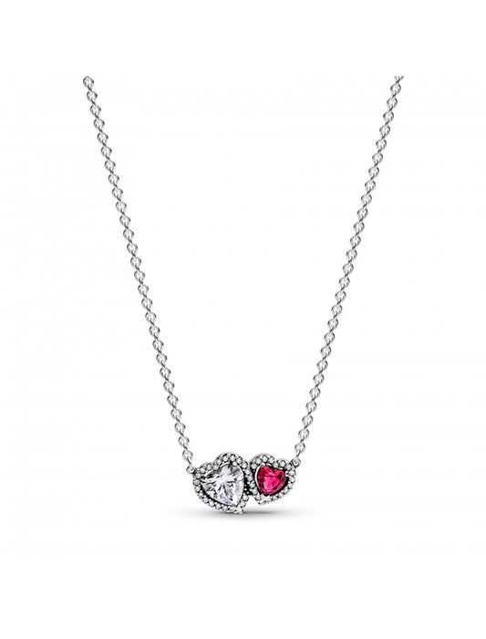 Collier pendentif coeurs halo