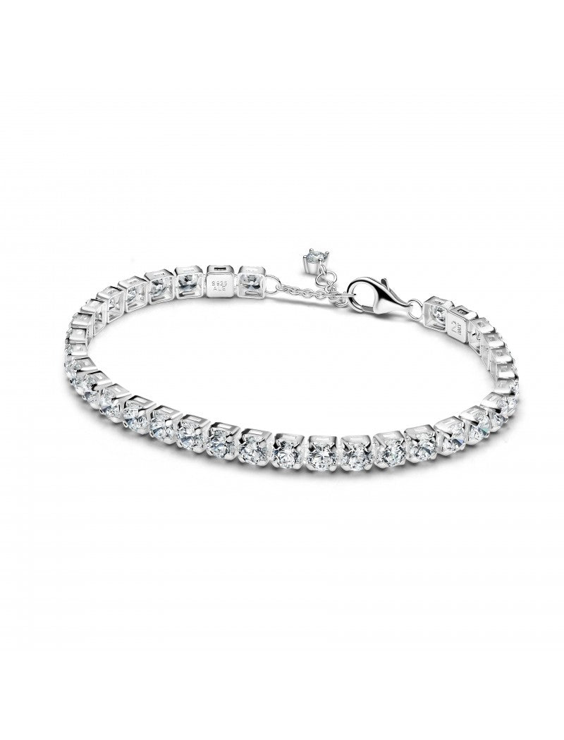 Bracelet tennis en argent sterling avec zircons cubiques transparents