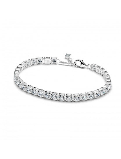 Bracelet tennis en argent sterling avec zircons cubiques transparents