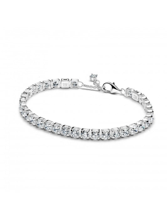 Bracelet tennis en argent sterling avec zircons cubiques transparents