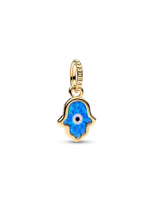 Charm pendentif main de Hamsa bleu opalescent