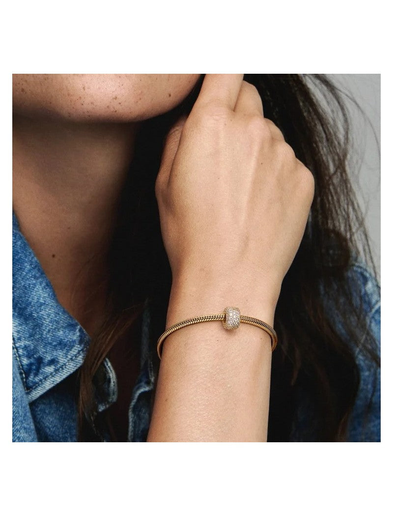 Mélange de métaux unique plaqué or Zircone Cubique Transparent