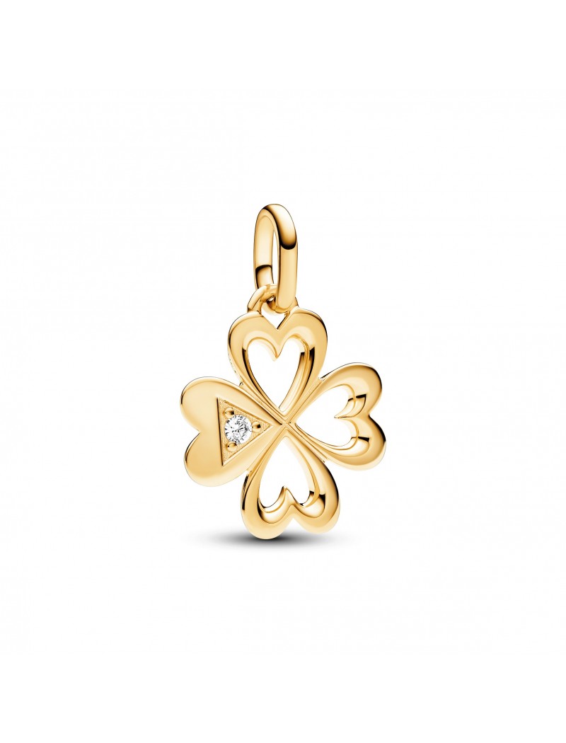 Charm médaillon trèfle à quatre feuilles coeur Pandora ME