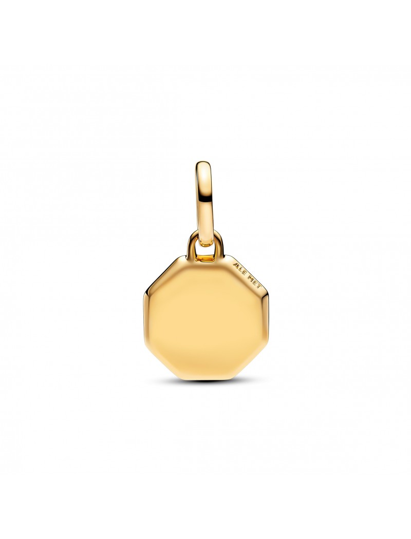 Breloque mini médaillon bleu à graver