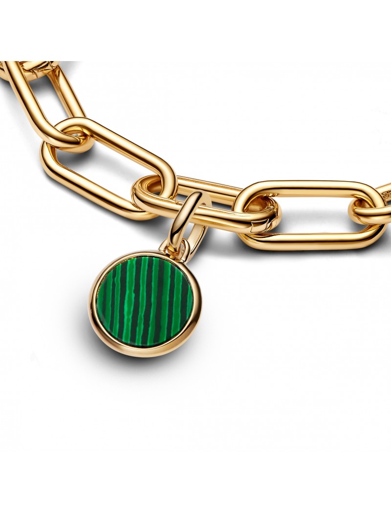 Charm mini médaillon vert à graver