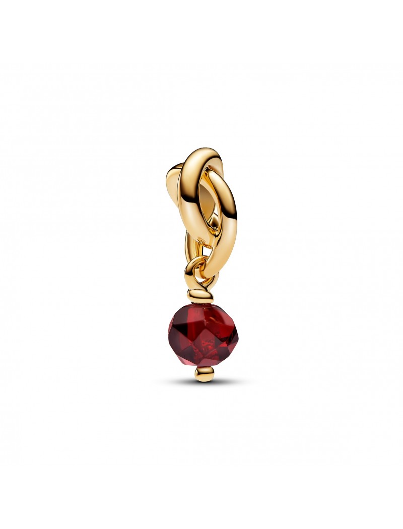 Charm pendentif cercle d'éternité rouge à facettes