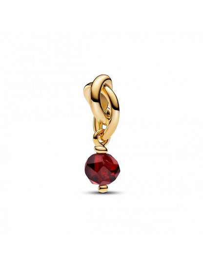 Charm pendentif cercle d'éternité rouge à facettes