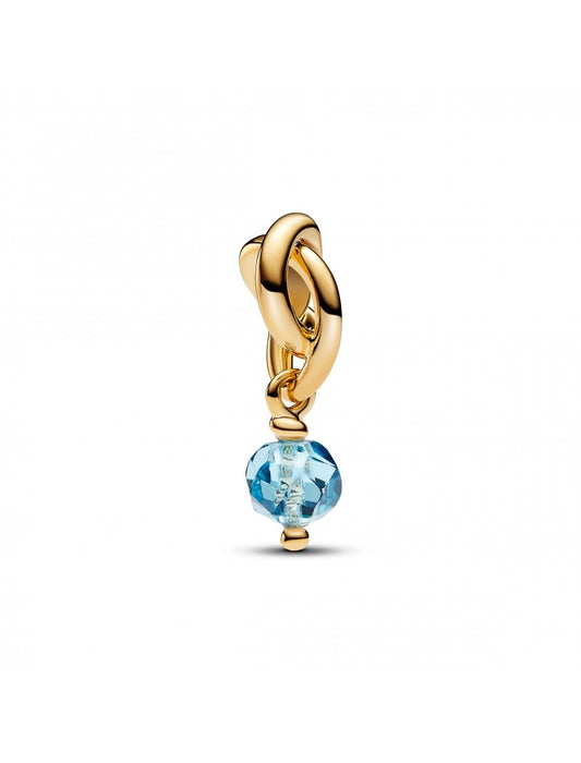 Charm pendentif cercle d'éternité bleu aqua de mer à facettes