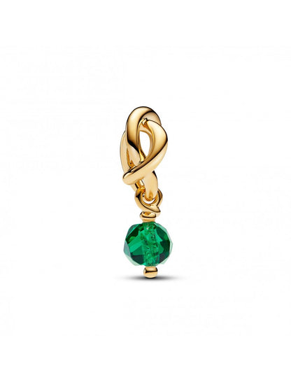 Charm pendentif cercle d'éternité vert à facettes