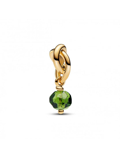 Charm pendentif cercle d'éternité vert printemps à facettes