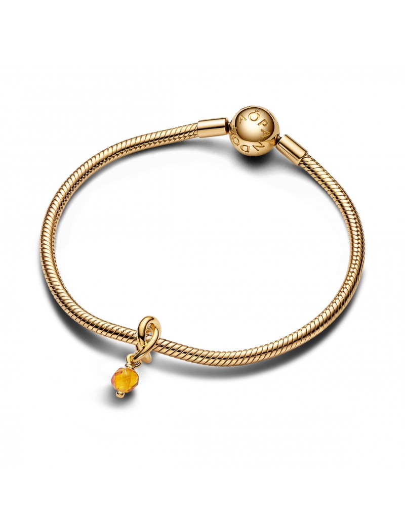 Charm pendentif cercle d'éternité miel à facettes