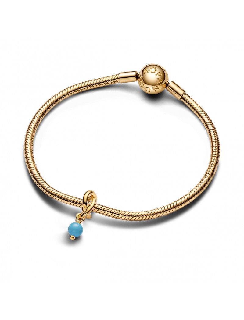 Charm pendentif cercle d'éternité bleu turquoise