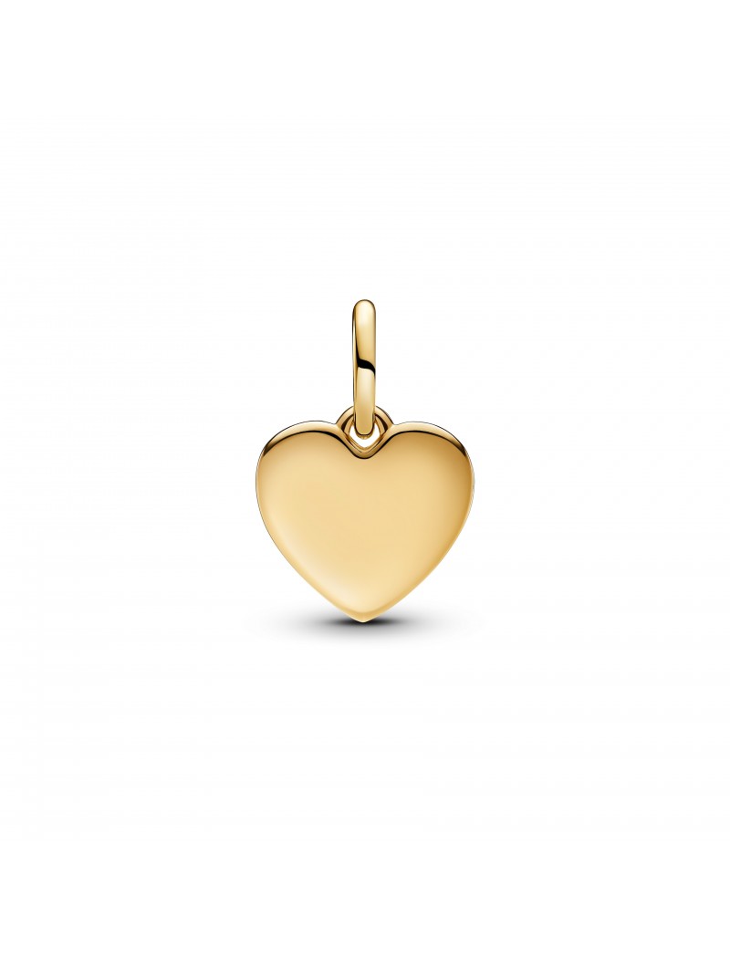 Pendentif plaqué or cœur d'amour à graver avec zircons cubiques transparents