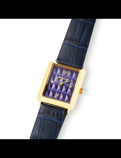 Montre bleu doré