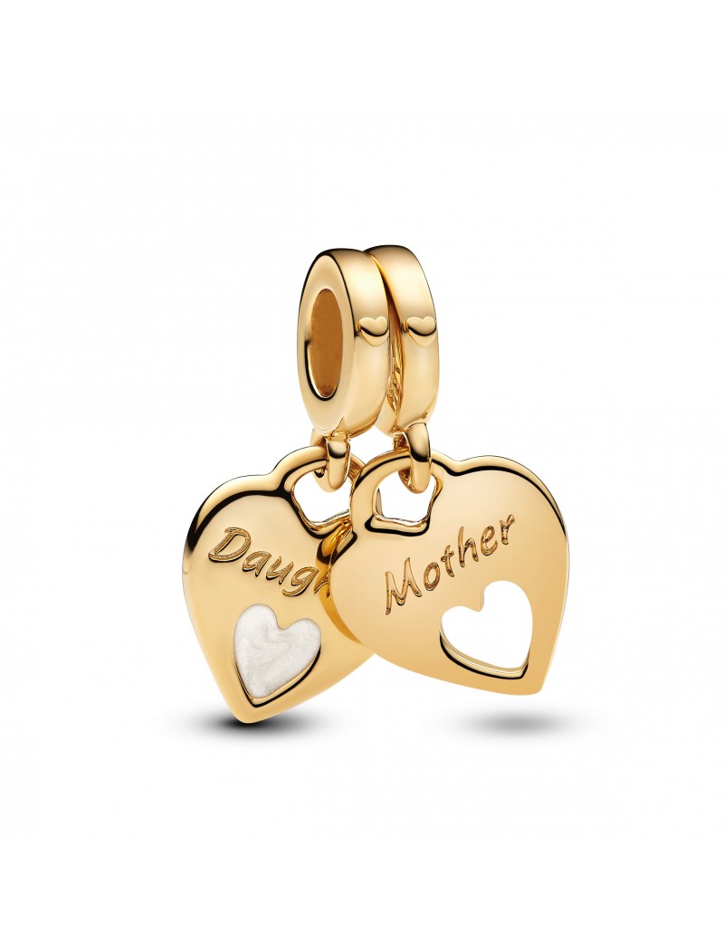 Charm pendentif double cœur fendu