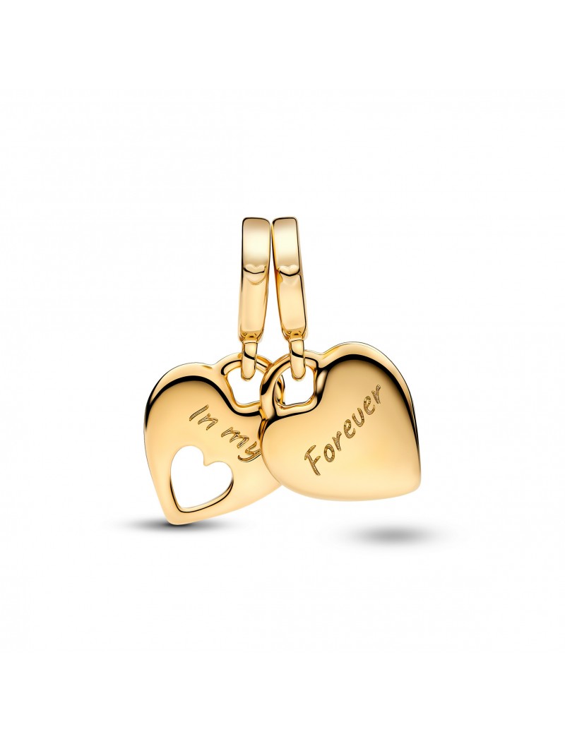 Charm pendentif double cœur fendu