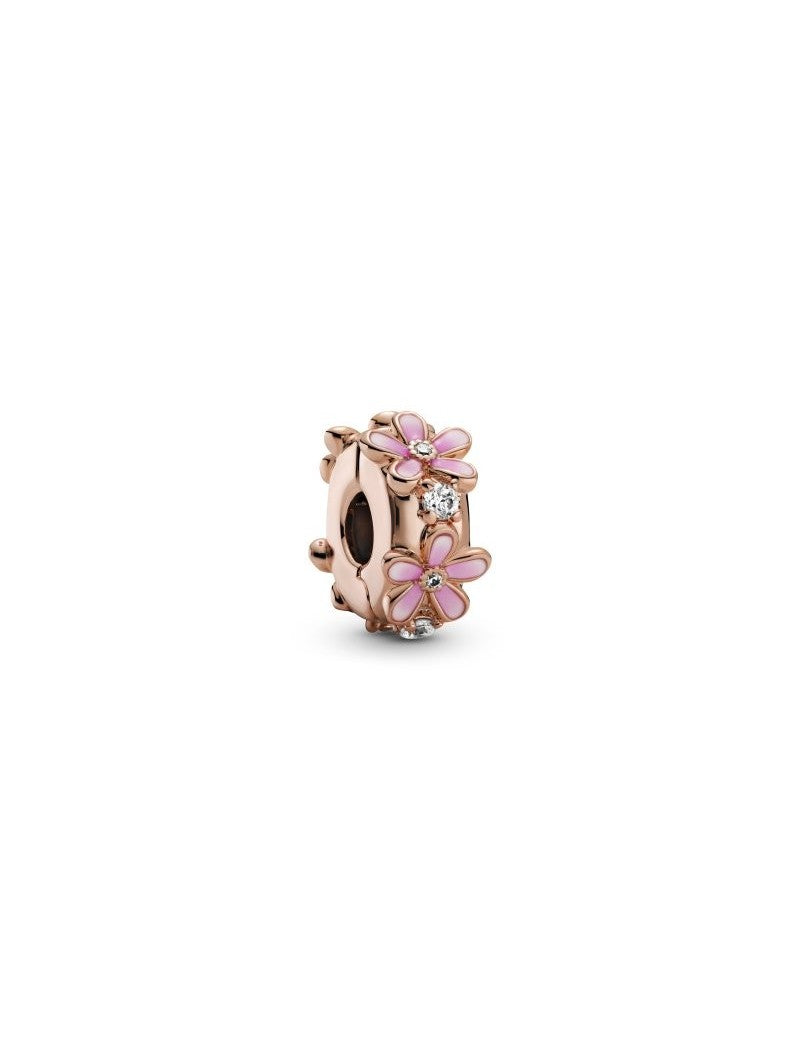 Charm clip espaceur marguerite rose