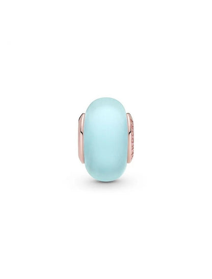 Breloque en verre de Murano bleu mat