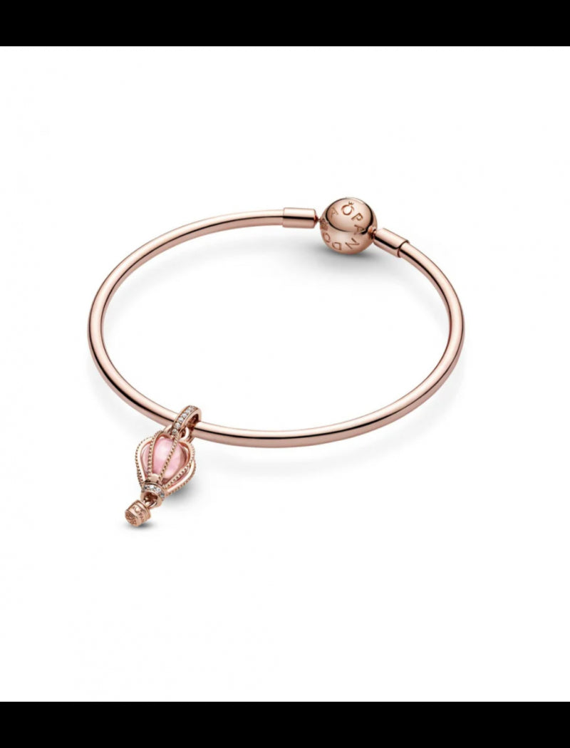 Charm Pendant Montgolfière Rose Étincelant