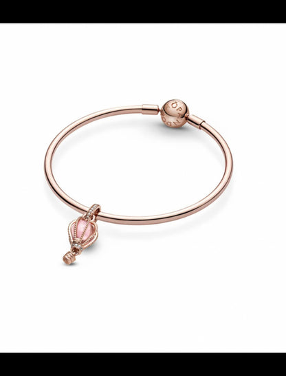 Charm Pendant Montgolfière Rose Étincelant