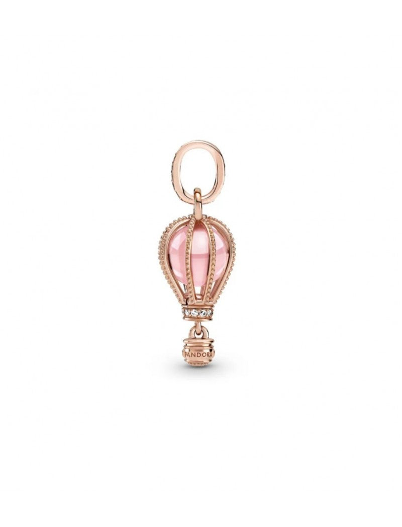 Charm Pendant Montgolfière Rose Étincelant