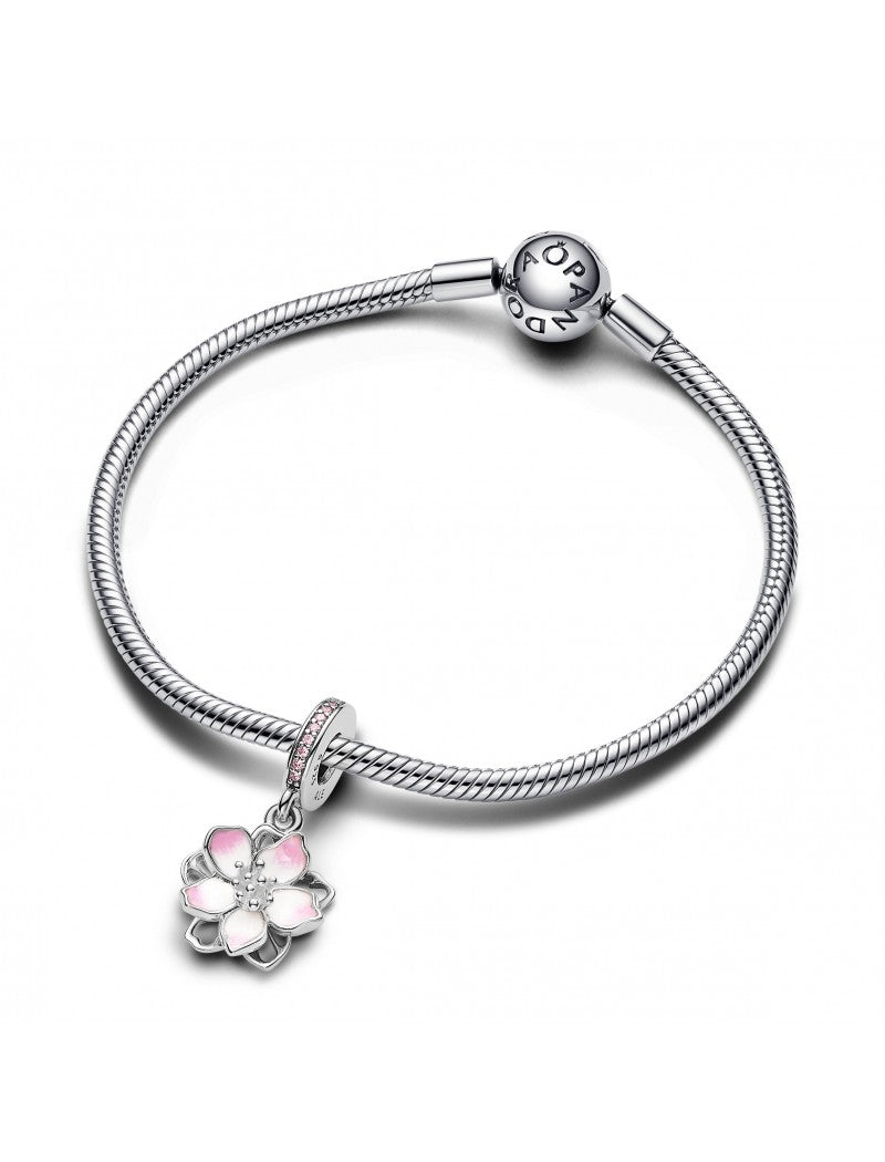 Argent 925/1000 Émail Zircone Cubique Rose