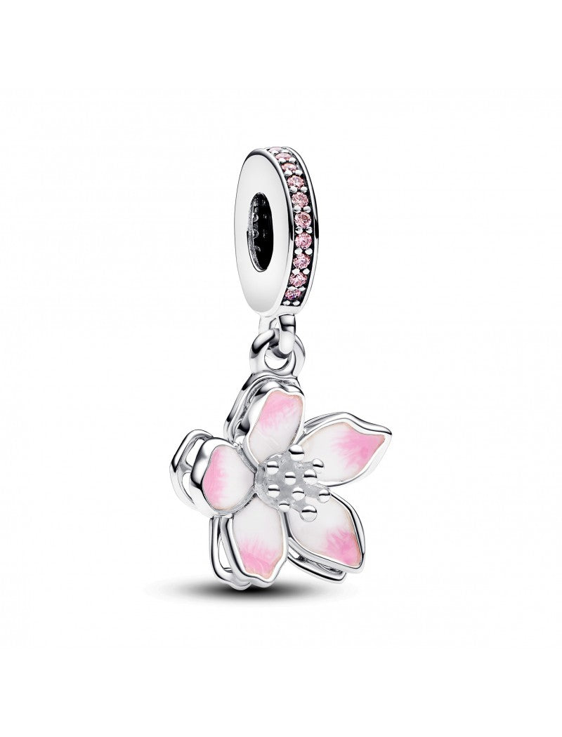 Argent 925/1000 Émail Zircone Cubique Rose