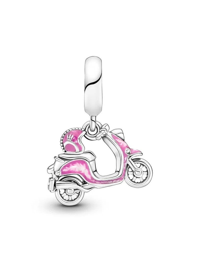Charm boîte de chocolat ouvrable en argent sterling avec pendentif en émail rose et rouge