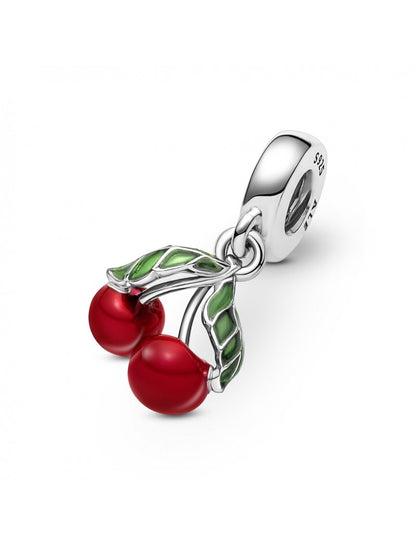 Charm pendentif asymétrique en forme de cerise