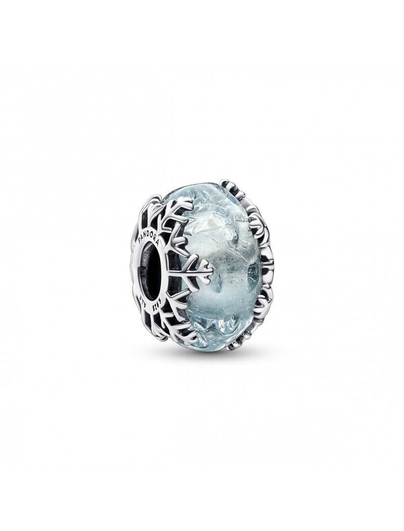 Charm Murano Flocon De Neige Bleu Hiver