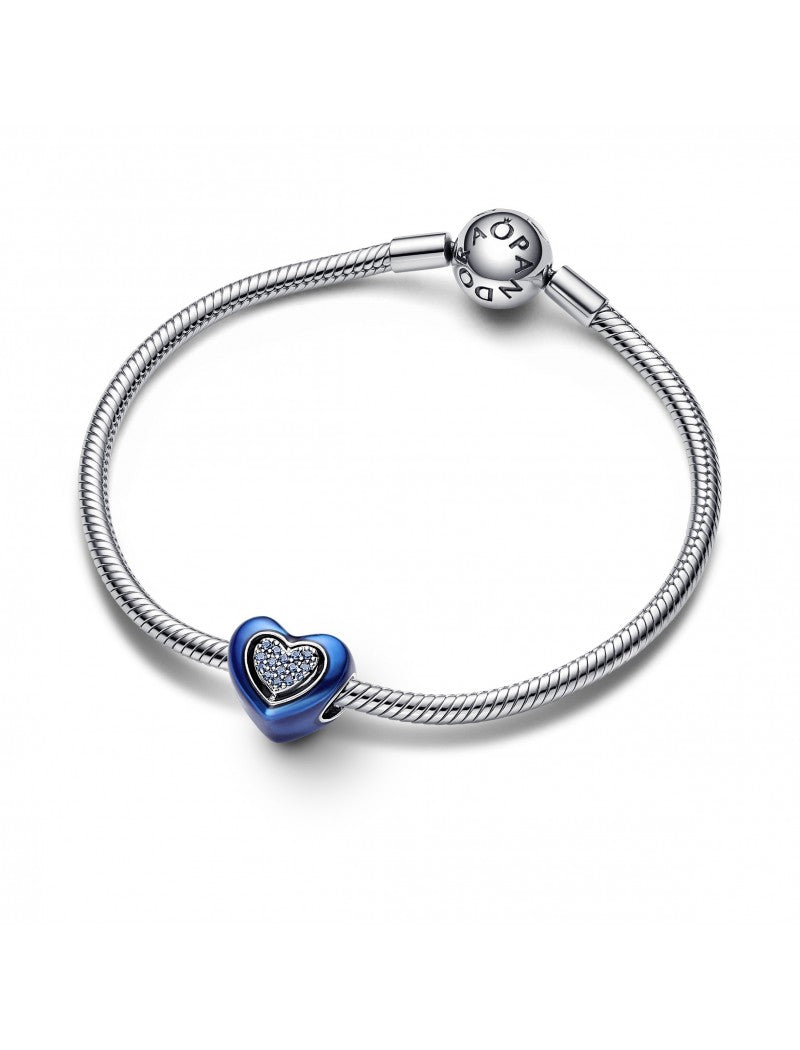 Charme coeur rotatif bleu