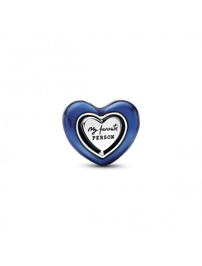 Charme coeur rotatif bleu