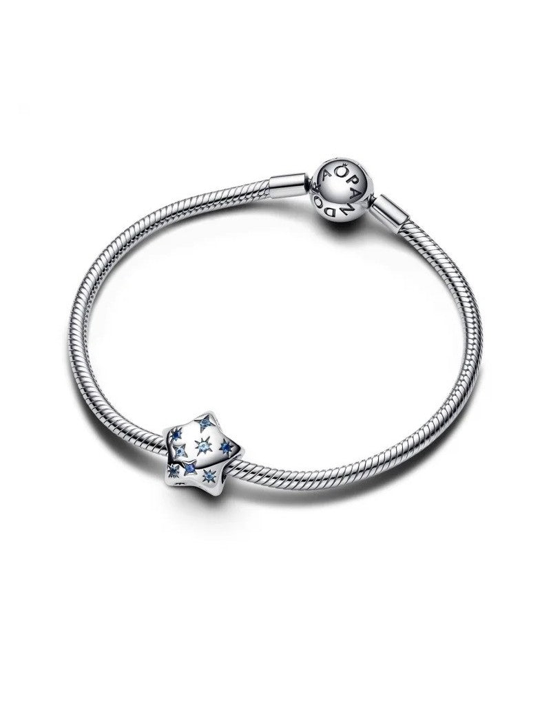 Argent sterling Cristal artificiel Bleu