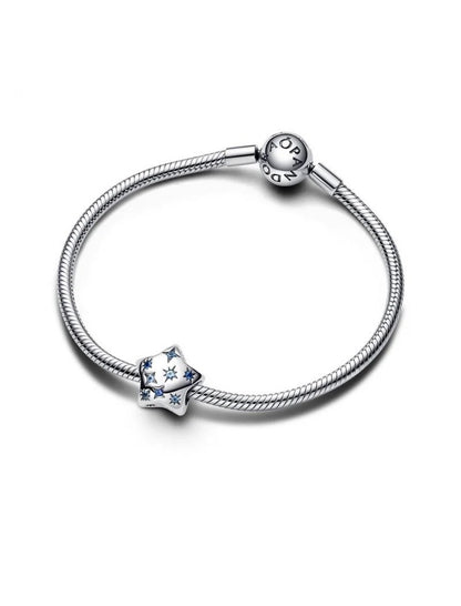 Argent sterling Cristal artificiel Bleu