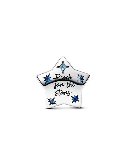 Argent sterling Cristal artificiel Bleu