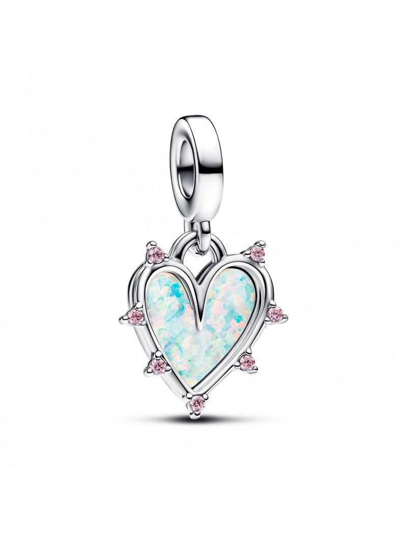 Charm double pendentif opalescent Amitié