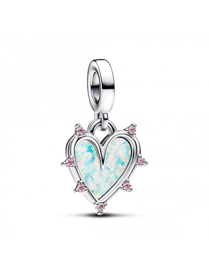 Charm double pendentif opalescent Amitié