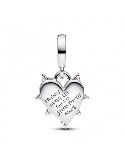 Charm double pendentif opalescent Amitié