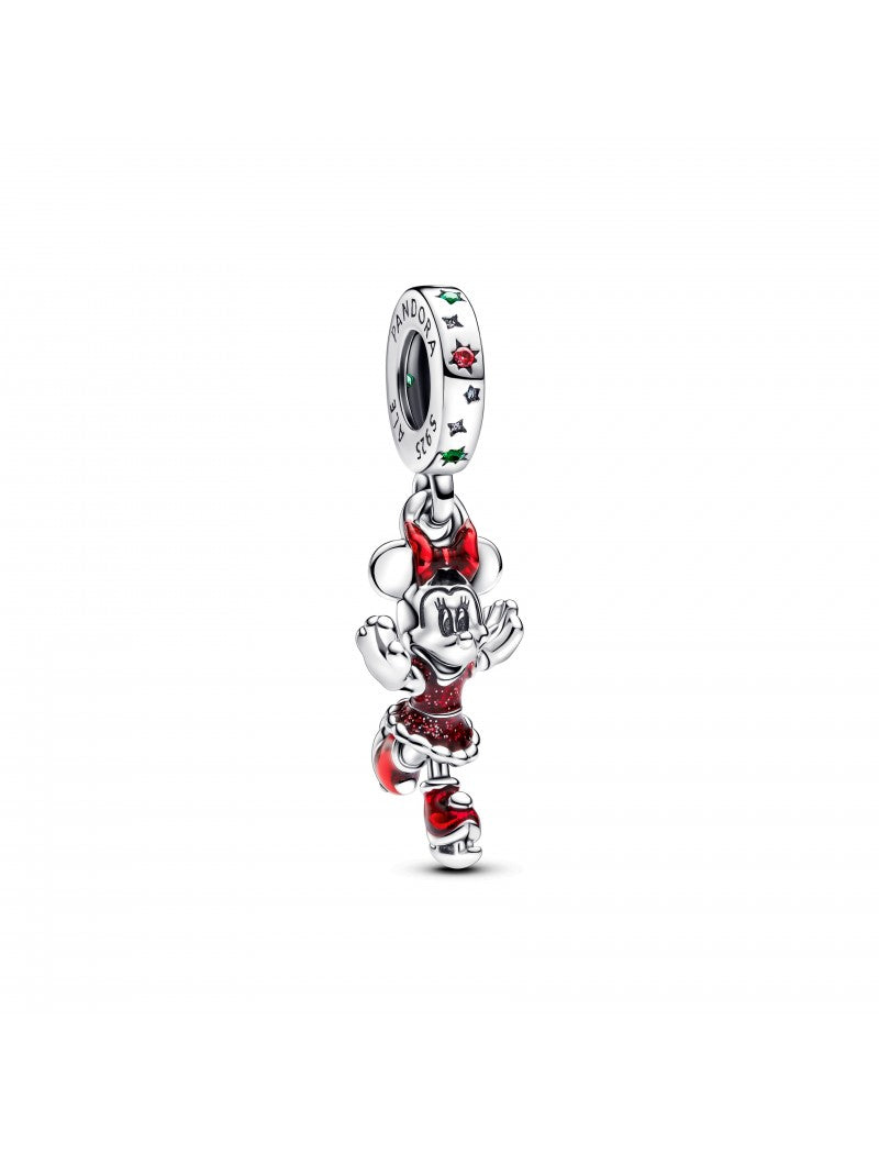 Pendentif en argent sterling patinage sur glace Disney Minnie Mouse