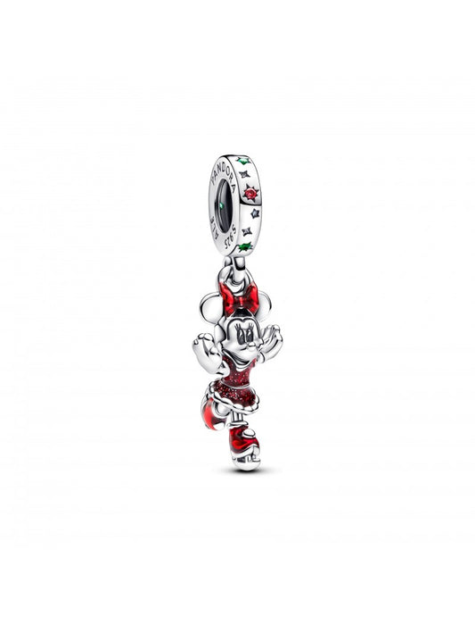 Pendentif en argent sterling patinage sur glace Disney Minnie Mouse