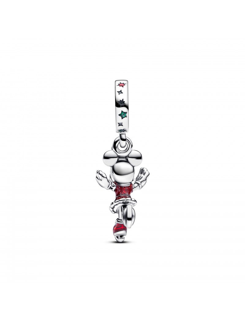 Pendentif en argent sterling patinage sur glace Disney Minnie Mouse