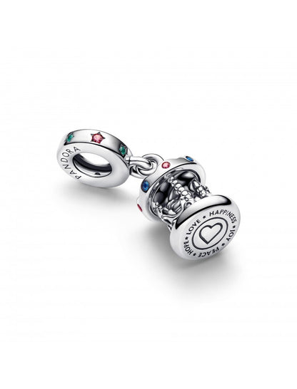 Pendentif carrousel mobile en argent sterling avec émail