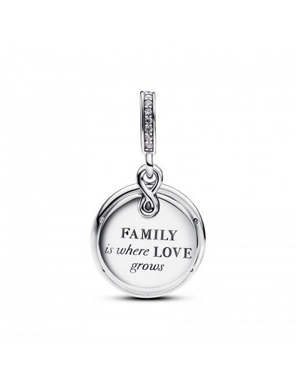 Pendentif double arbre infini en argent sterling avec zircons cubiques