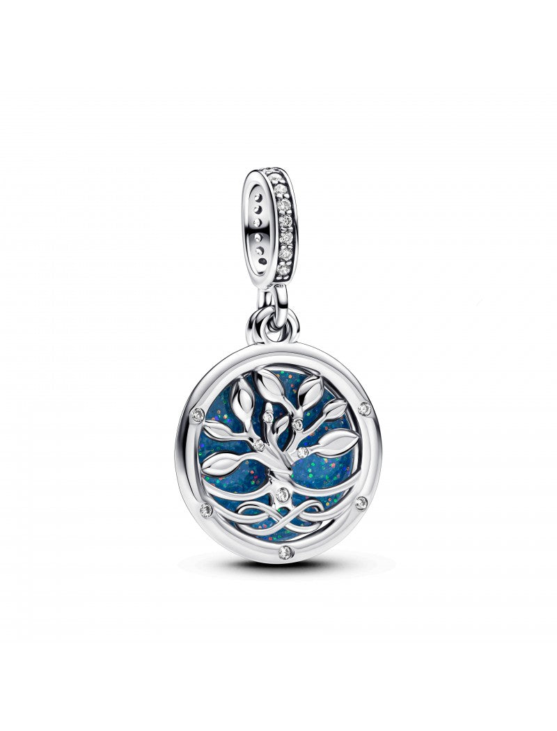 Pendentif double arbre infini en argent sterling avec zircons cubiques