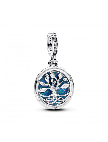 Pendentif double arbre infini en argent sterling avec zircons cubiques