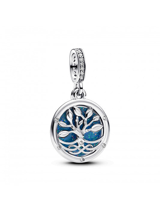 Pendentif double arbre infini en argent sterling avec zircons cubiques